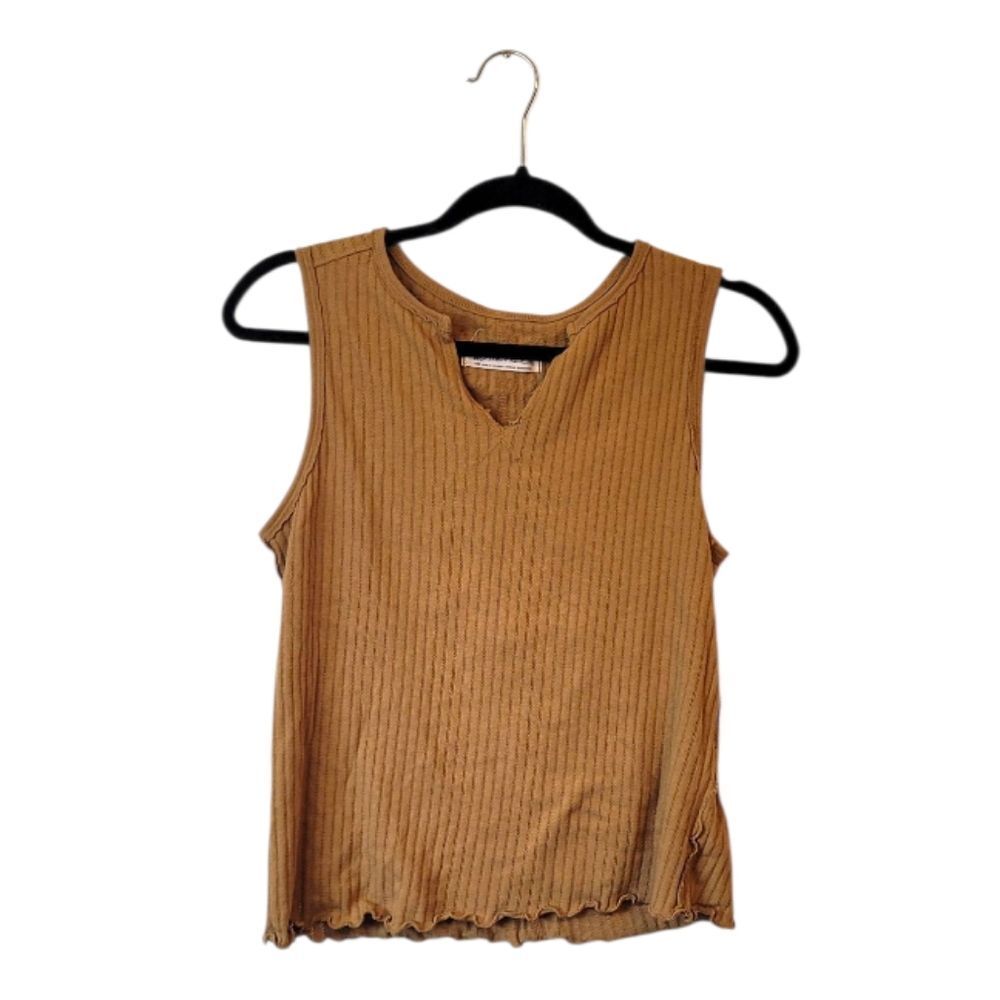 We The Free Women's Boho Mustard Yellow V-Neck Tank Top Size L